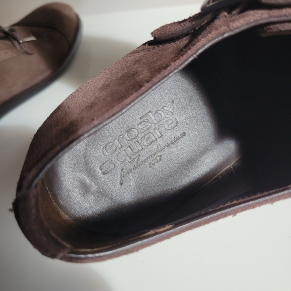 Crosby Square Allen Double Monk Strap Brown Suede Loafer Dress Shoes Size 8.5 - Picture 14 of 14